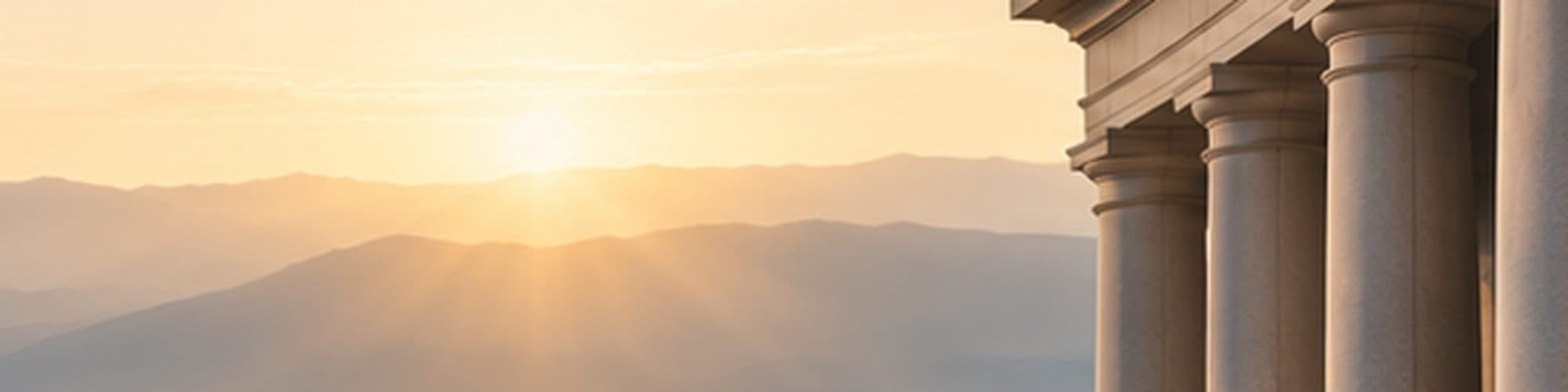 The horizon at sunrise, from the platform's own panorama